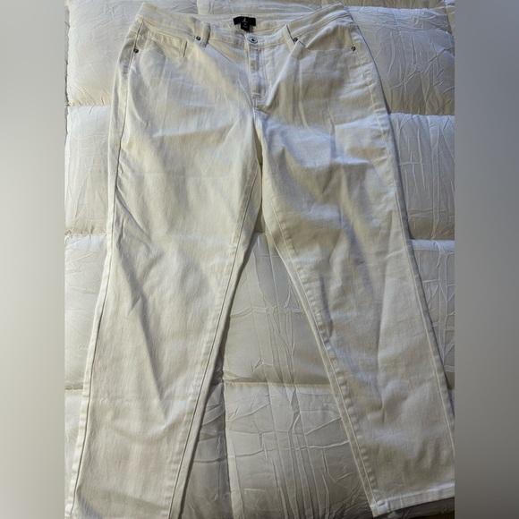 J Jason Wu Regular Colored Denim Straight Leg Cropped Jeans White, Reg 14 - Picture 1 of 8
